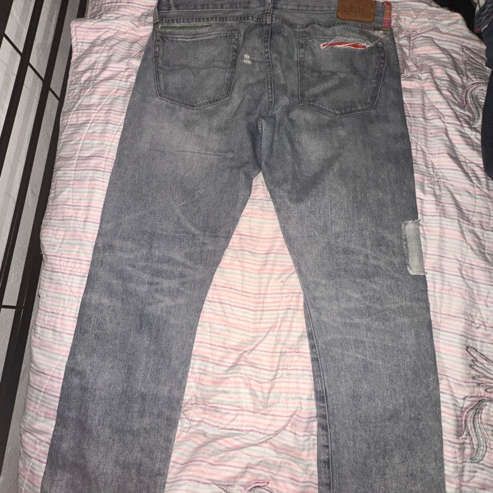 Men's Slim Fit Distressed Jeans - Picture 2 of 5